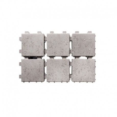 PAVE NON TAMBOURINE AVEC CHANFR. 20X20X8 GRIS DRAINANT - BENOR